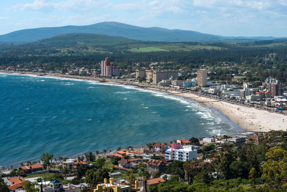 Uruguay coast and skyline